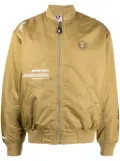 AAPE BY *A BATHING APE® logo-patch zip-up bomber jacket - Brown