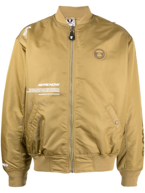 AAPE BY *A BATHING APE logo-patch zip-up bomber jacket Men