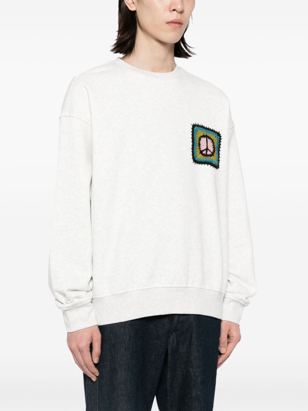 Shop Five Cm Logo-embroidered Crew-neck Sweatshirt In Grey