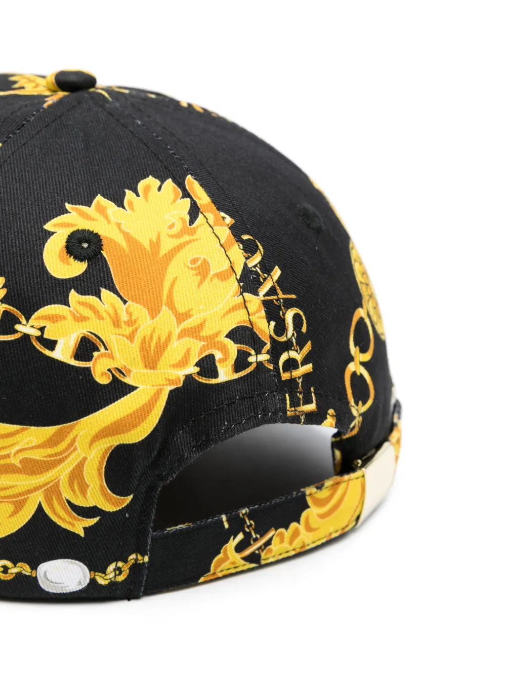 Versace Jeans Couture baroque-pattern print cotton cap - Zwart