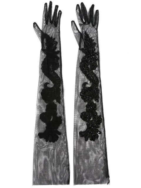 Alberta Ferretti embroidered-design elbow-length gloves 