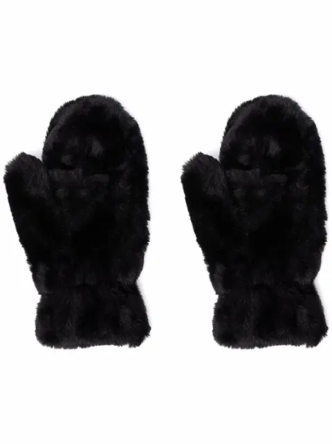 Apparis logo-tag faux-shearling gloves 