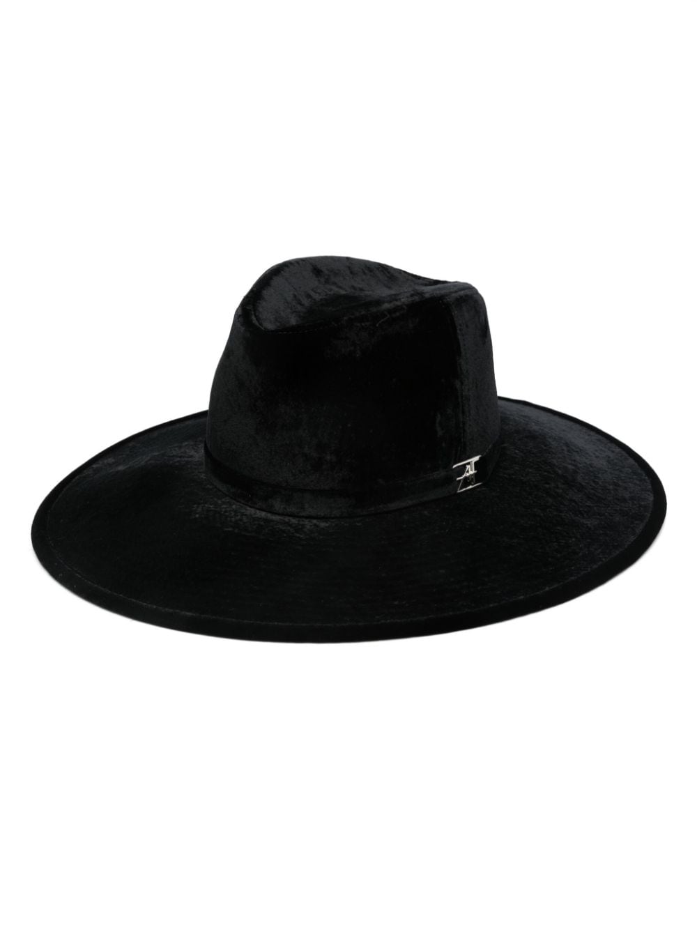 Alberta Ferretti logo-plaque fedora hat – Black