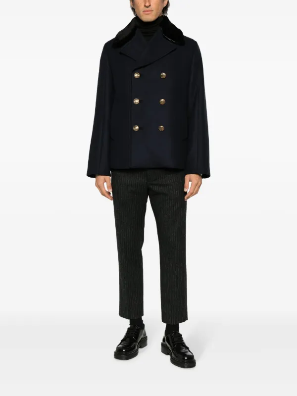 【プラダ・PRADA】Double-breasted cloth peacoat Prada double-breasted Wool Peacoat | Blue | FARFETCH PL