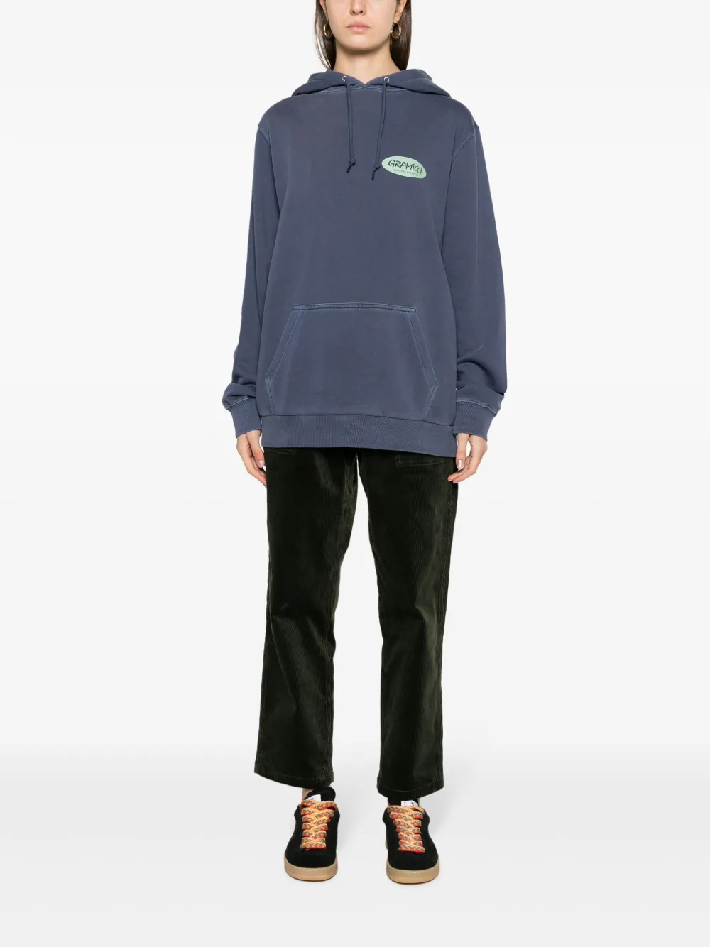 Gramicci Hoodie met logoprint Blauw