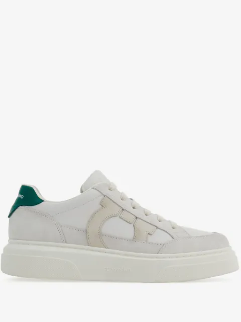 Ferragamo Gancini-patch calfskin sneakers