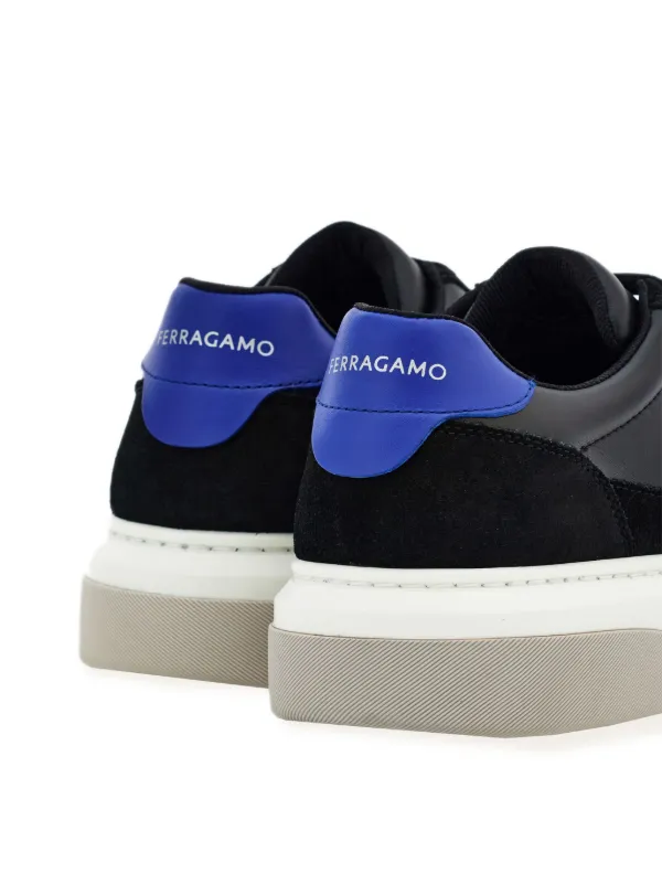 Ferragamo Gancini Panelled Leather Sneakers | Multicolour