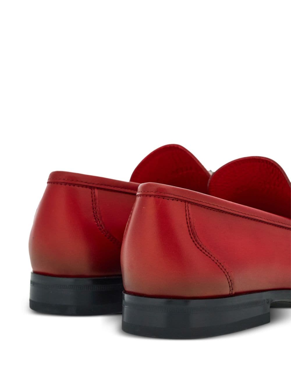 Shop Ferragamo Gancini-plaque Leather Loafers In Red
