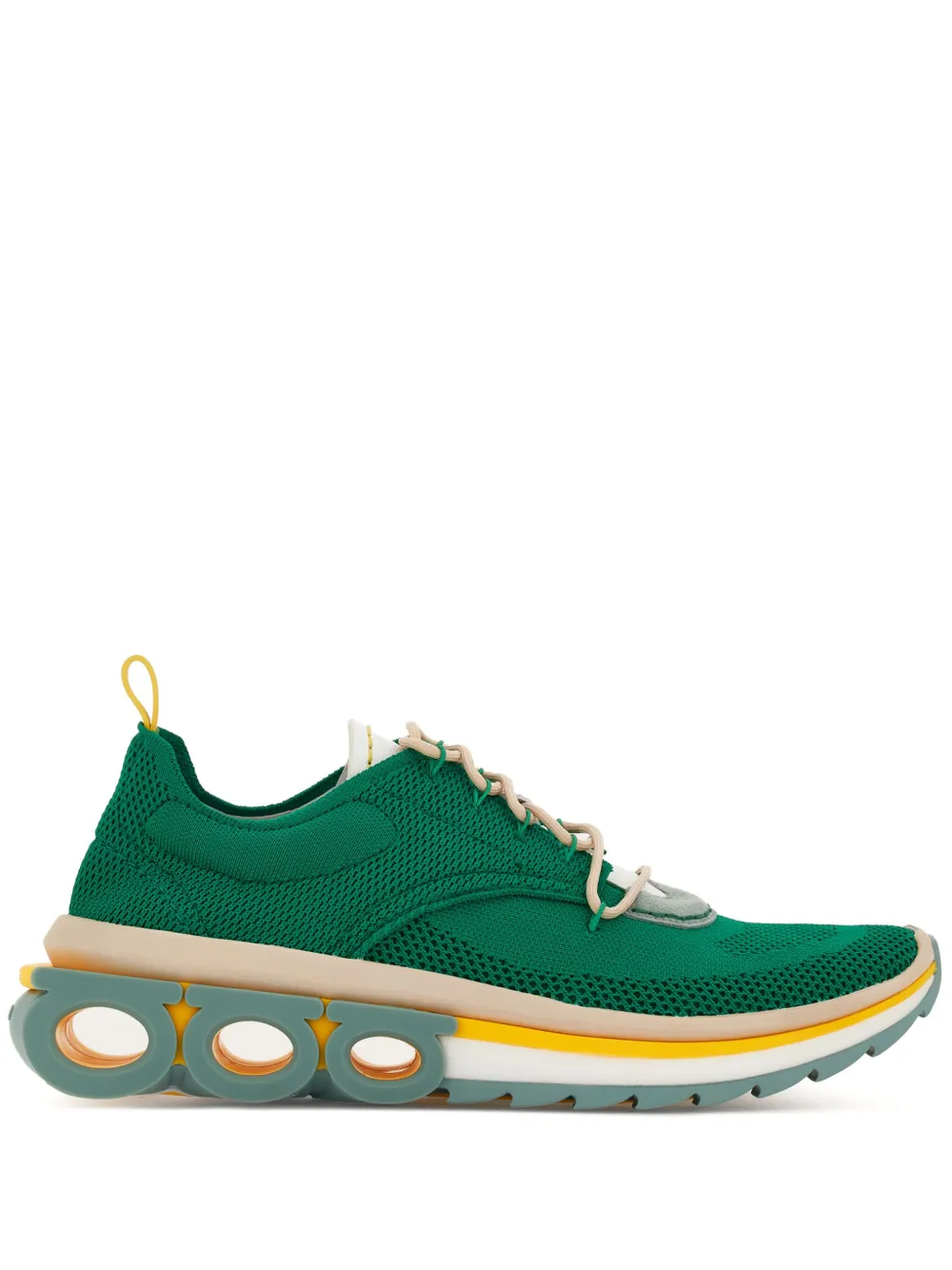 Ferragamo Colour-block Chunky Sneakers In Green