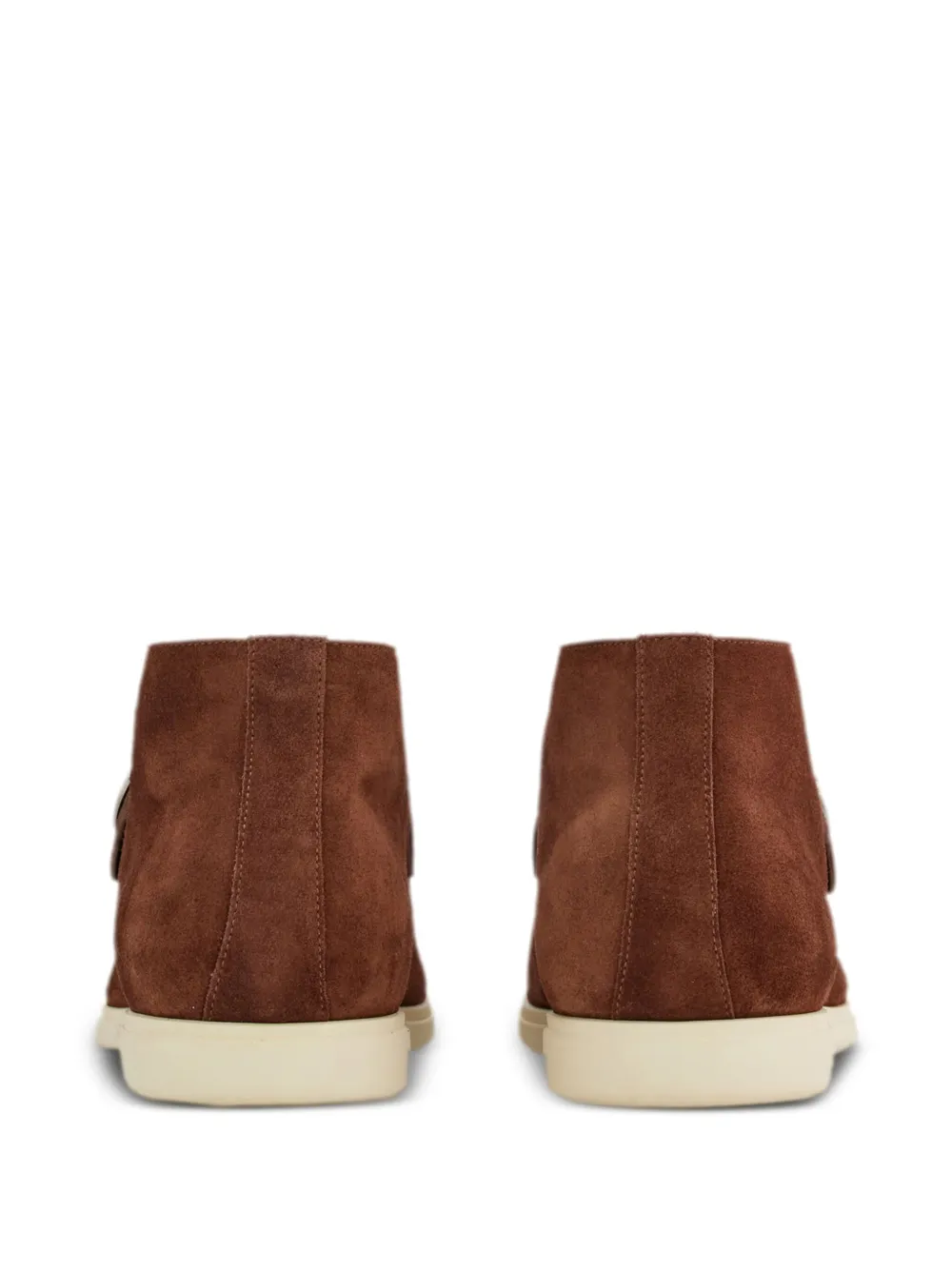 Ferragamo Gancini-buckle Suede Boots In Brown