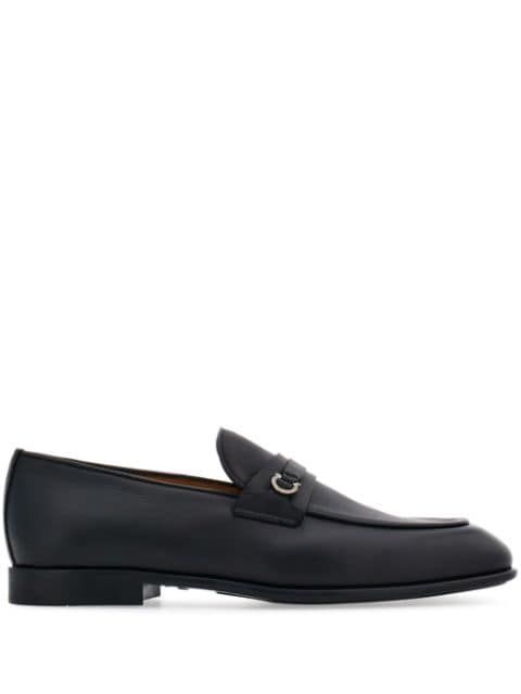 Gancini-plaque leather loafers