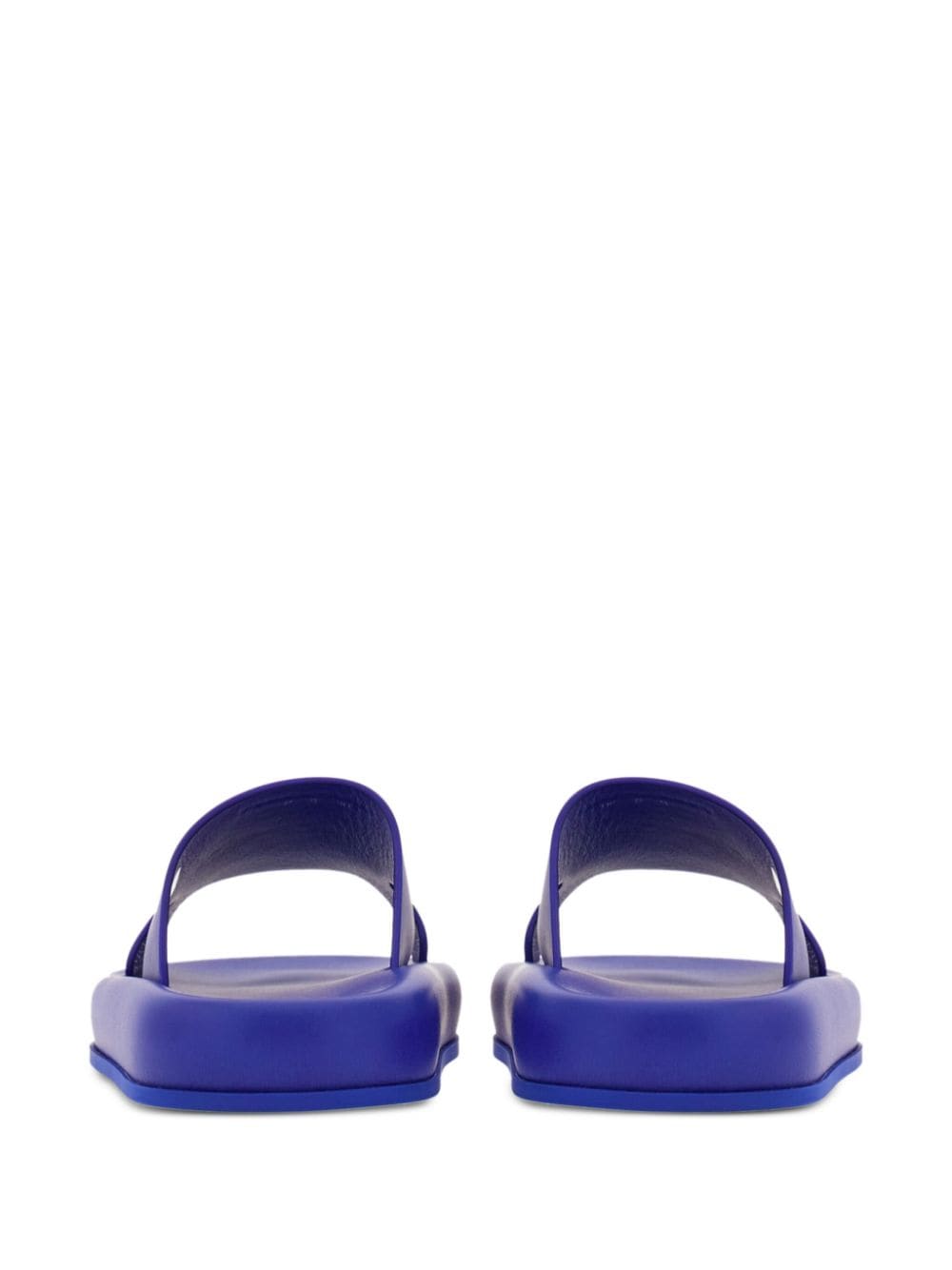 Shop Ferragamo Open-toe Leather Slides In Blau