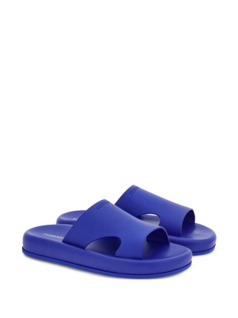 open-toe leather slides