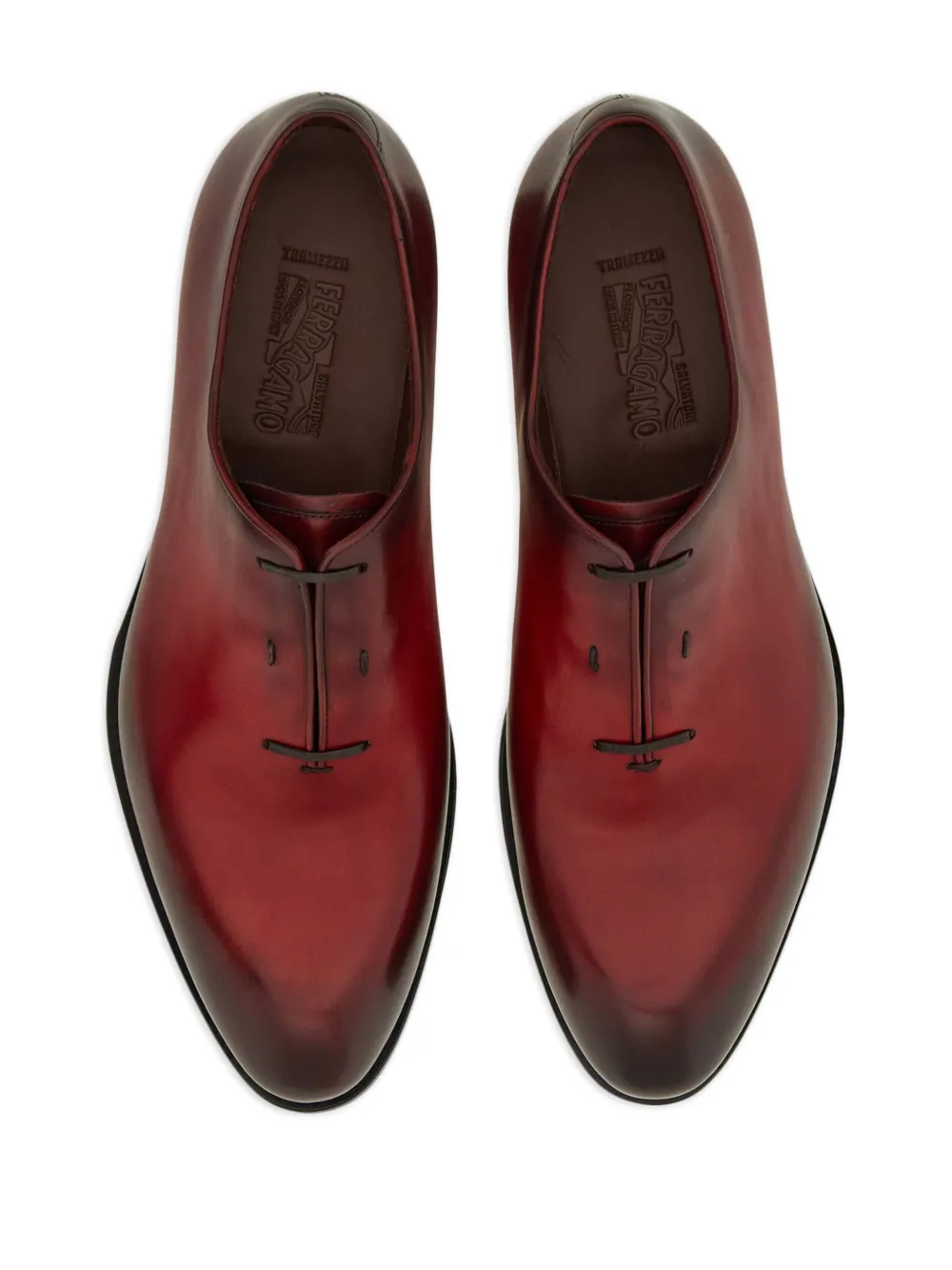 Shop Ferragamo Oxford Almond-toe Shoes In Red