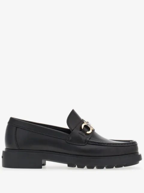 Ferragamo Gancini-plaque leather loafers