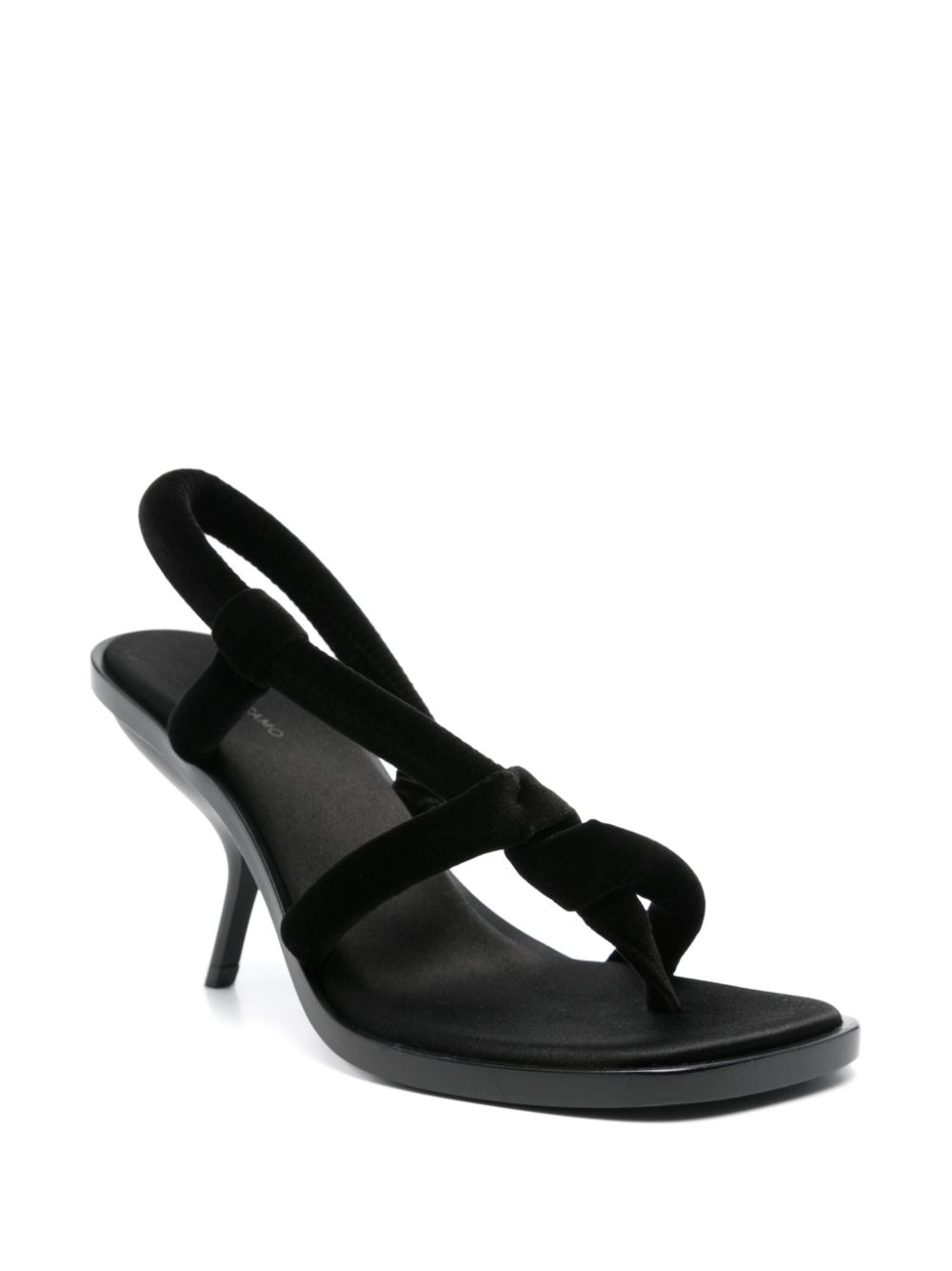 Ferragamo 85mm fluwelen sandalen - Zwart