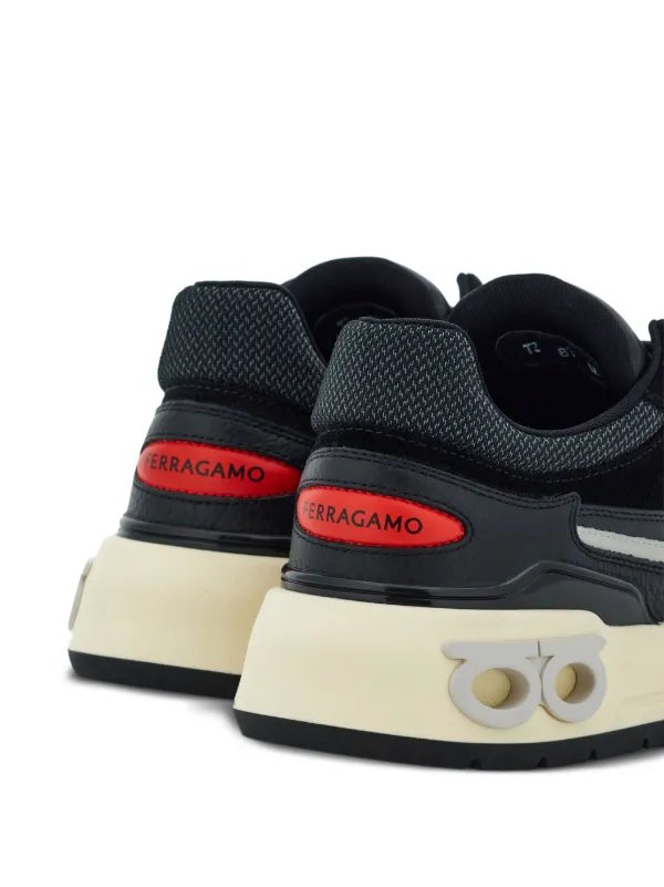 【FERRAGAMO】★送料・関税込★Ganchini sneakers 030191 747229 Ferragamo Gancini Panelled Leather Sneakers | Multicolour