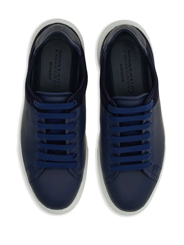 Ferragamo lace-up Leather Sneakers | Blue | FARFETCH