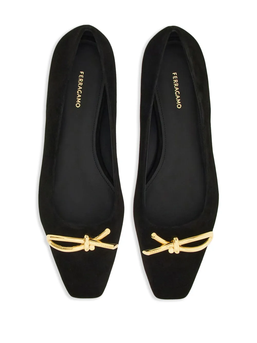 Ferragamo リボンディテール フラットシューズ | ブラック