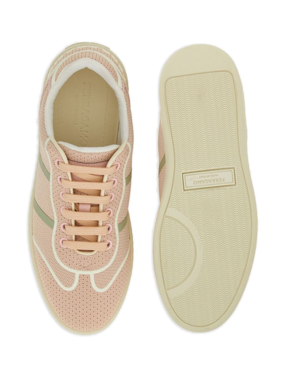 Shop Ferragamo Knitted Low-top Sneakers In Yellow