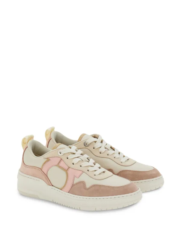 【24SS NEW】FERRAGAMO_woman/ NIMA スニーカー / GrayPink FERRAGAMO - Nima fabric low-top sneakers Pink - The Corner