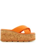 Ferragamo knot-detail leather slides - Orange