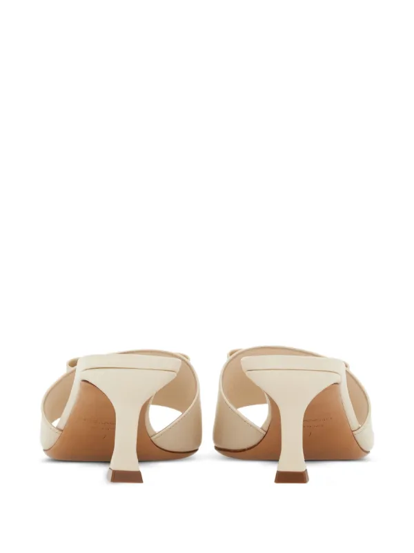 Ferragamo 55mm bow-detailing Leather Mules | White | FARFETCH SG