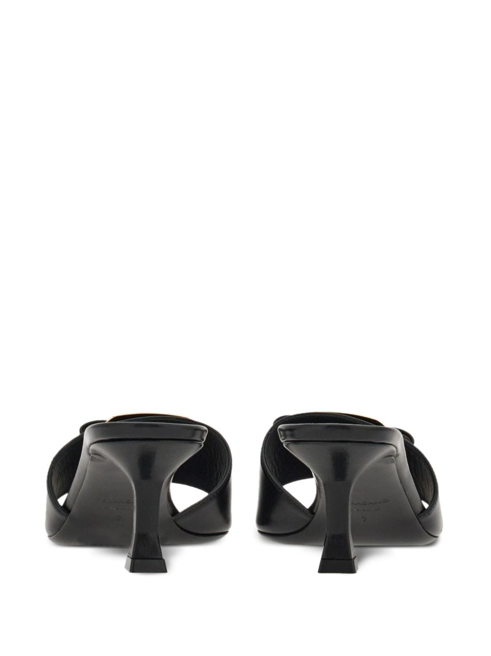 Shop Ferragamo 55mm Bow-detailing Leather Mules In Black