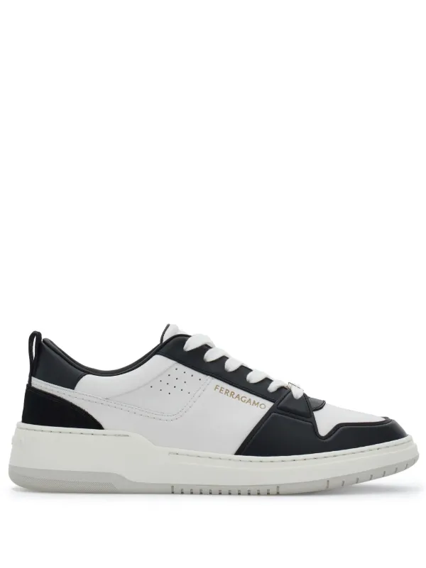 【関税&送料込】Salvatore Ferragamo Ivory Leather Sneakers New Salvatore Ferragamo Cube Leather Low Top Men Shoes