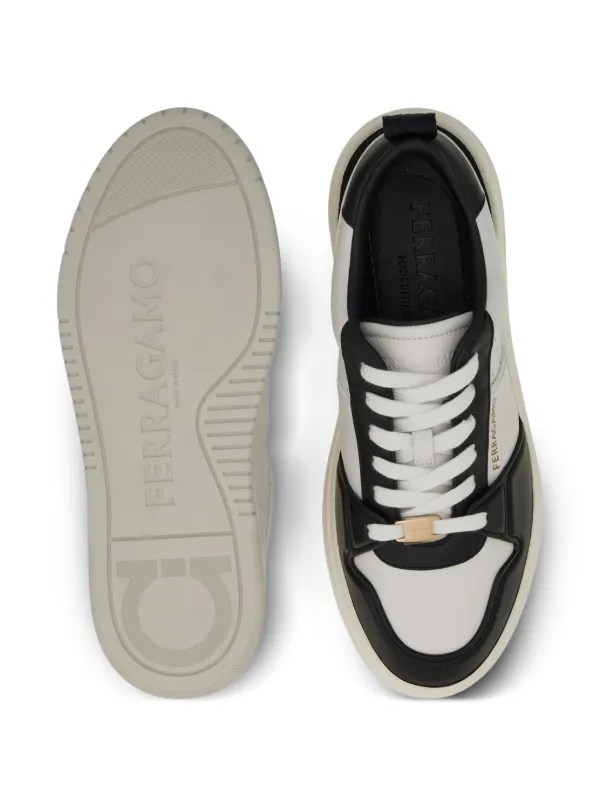 スニーカー FERRAGAMO PLATFORM LEATHER SNEAKERS Ferragamo Panelled Leather Sneakers | White | FARFETCH