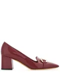 Ferragamo 60mm Gancini-buckle patent leather pumps - Red