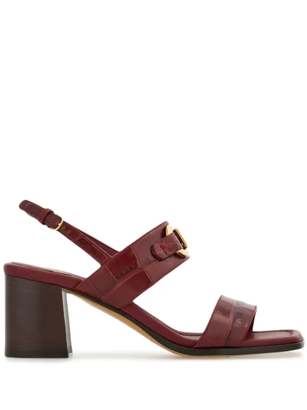 Ferragamo 55mm Gancini buckle Leather Sandals Red FARFETCH SA