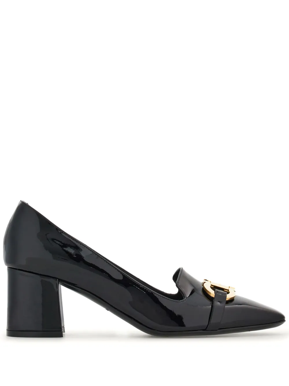 Ferragamo 60mm Gancini-buckle Leather Pumps In Black