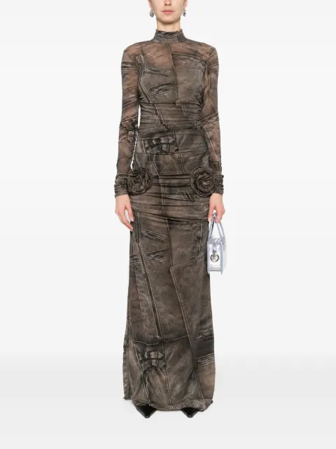 Blumarine graphic-print ruched dress 4A071B - 1