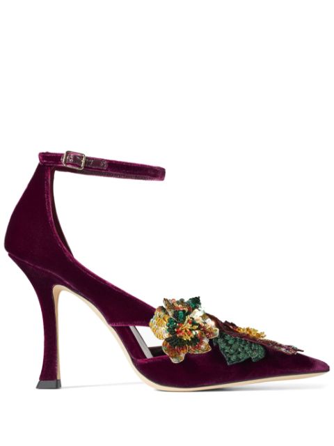 Jimmy Choo Azara 100mm floral-embellished pumps Women