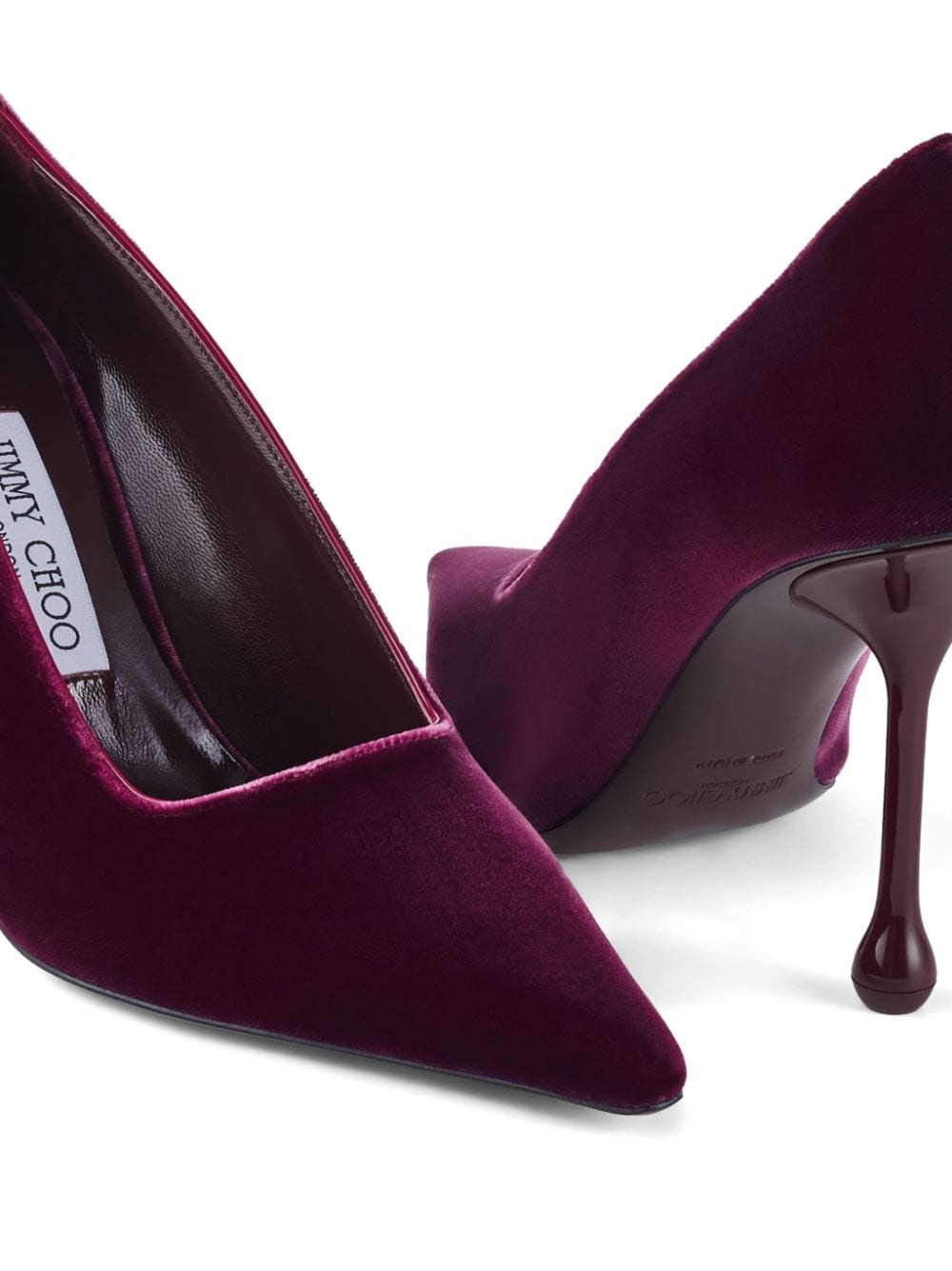 Shop Jimmy Choo Ixia 95mm Velvet Pumps In 红色