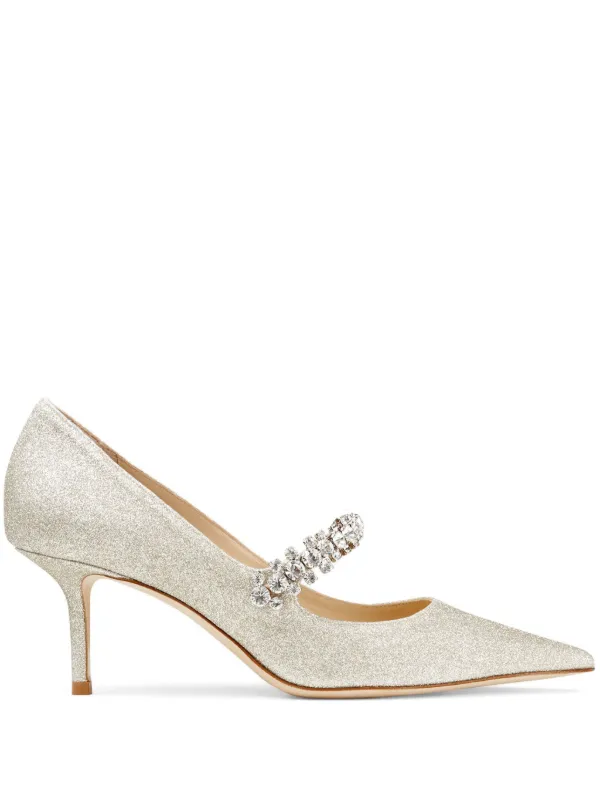 Jimmy Choo Bing 65mm glitter-effect Pumps | Gold | FARFETCH JO