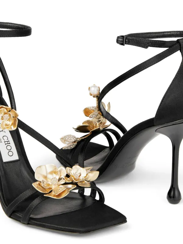 Jimmy Choo Zea 95mm floral-appliqué Sandals - Farfetch