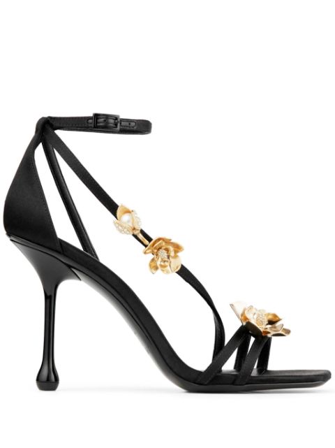 Jimmy Choo Zea 95mm floral-applique sandals Women