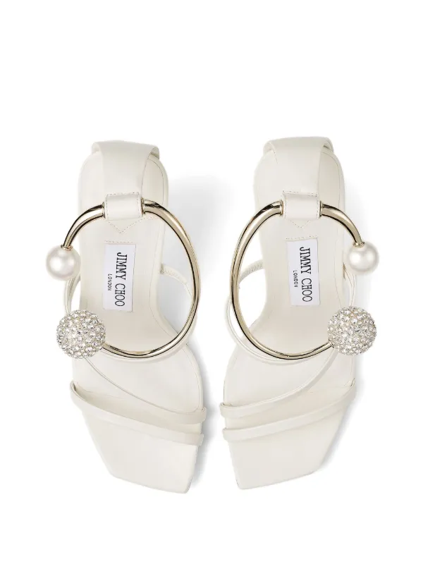Jimmy Choo Ottilia 90mm Leather Sandals | White | FARFETCH Jimmy Choo Ottilia 90mm Leather Sandals | White | FARFETCH