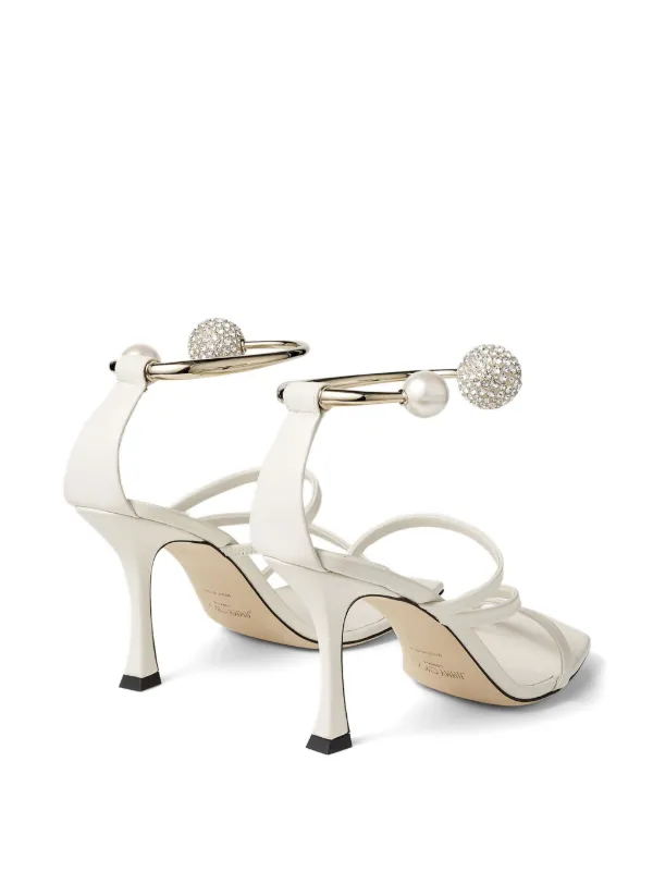 Jimmy Choo Ottilia 90mm Leather Sandals | White | FARFETCH