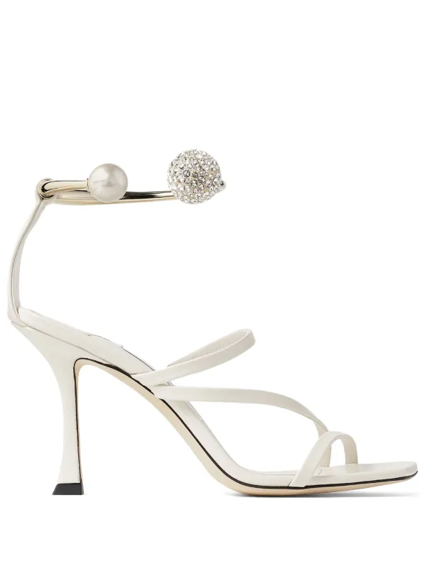 Jimmy Choo - Ellison Latte White Leather Mule, 45mm
