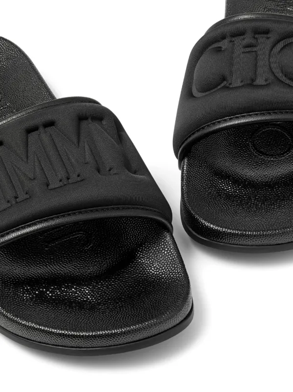 Jimmy Choo Fitz logo-debossed Slides | Black | FARFETCH