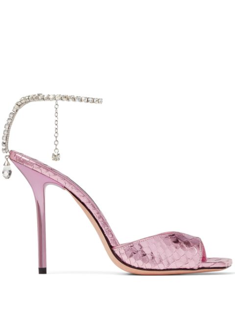 Jimmy Choo Saeda 100mm snakeskin-effect sandals Women