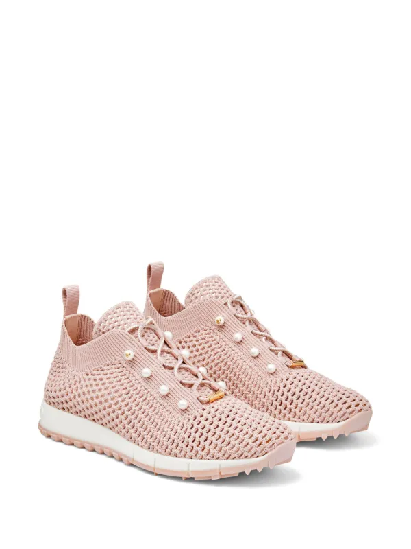 スニーカー JIMMY CHOO VELES PEARL EMBELLISHED SNEAKERS Jimmy Choo Veles pearl-embellished Sneakers | Pink | FARFETCH