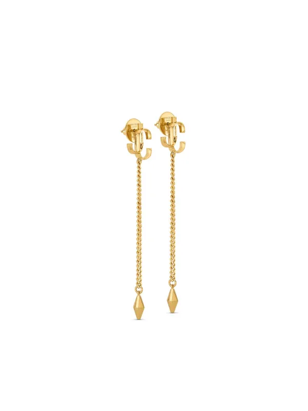 【Jimmy Choo】ザンドラ ロングピアス Jimmy Choo Diamond JC ドロップピアス | ゴールドトーン