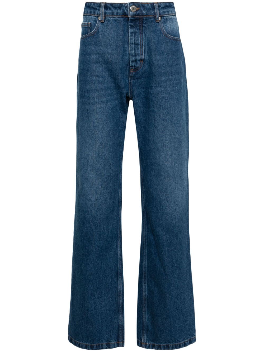 AMI Paris Mid waist straight jeans Blauw