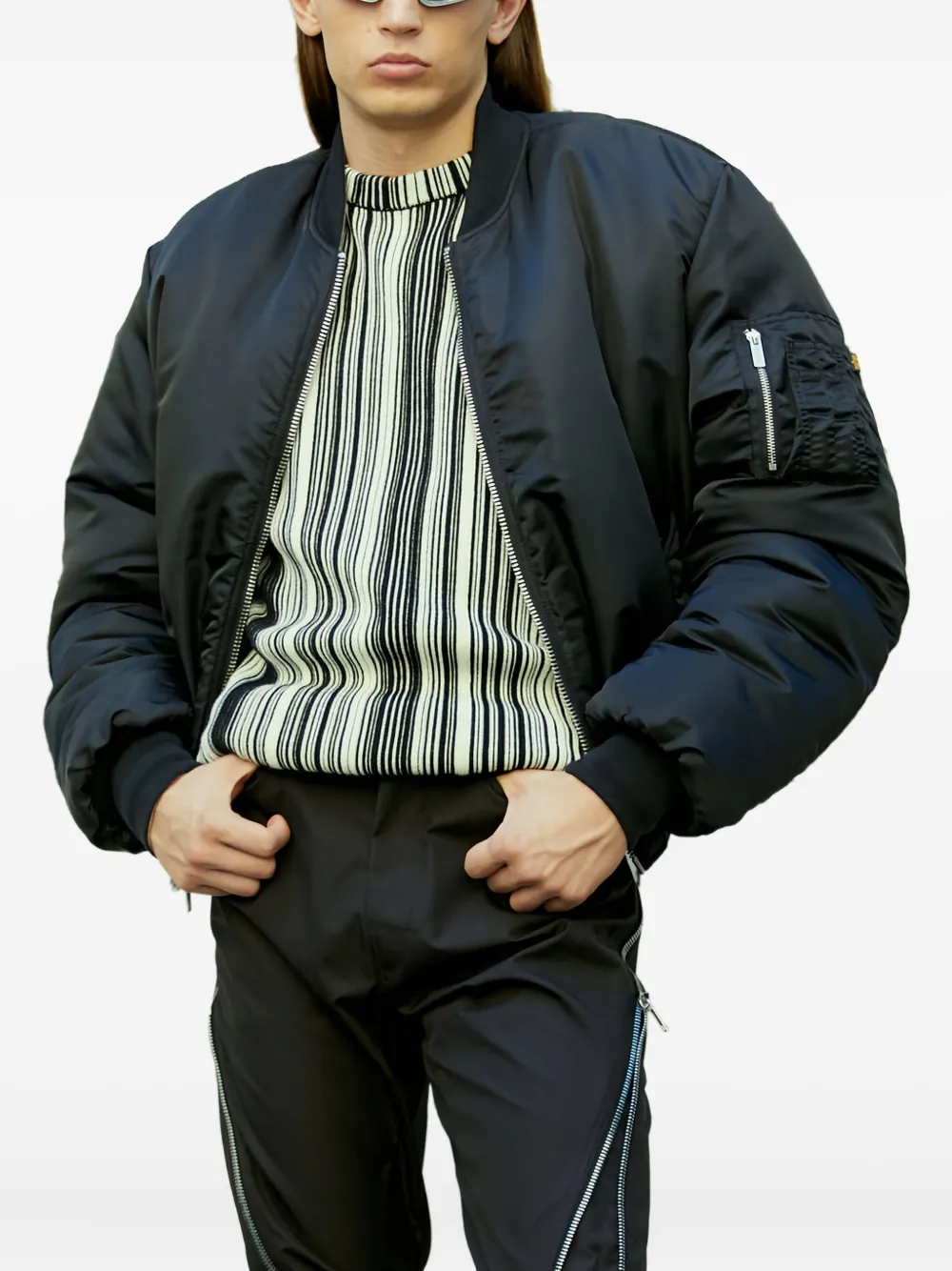 VTMNTS stripe-pattern ribbed sweater Veelkleurig