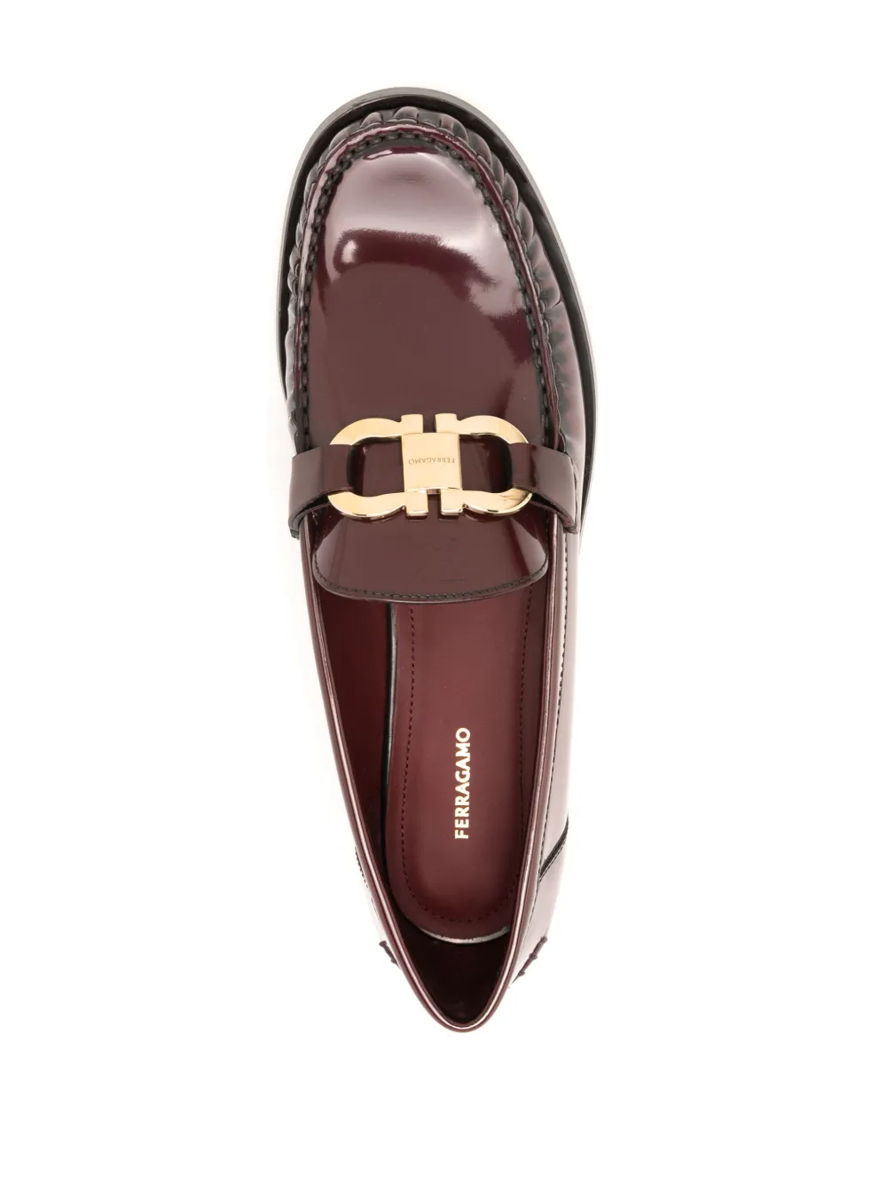 Ferragamo Moccasin with Gancini ornament Red