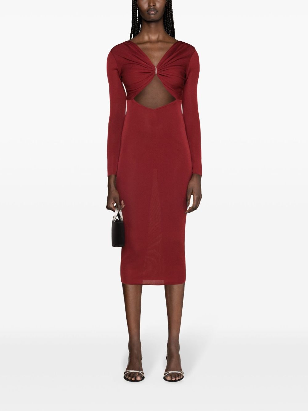 Alexandre Vauthier Midi-jurk met uitgesneden details Rood